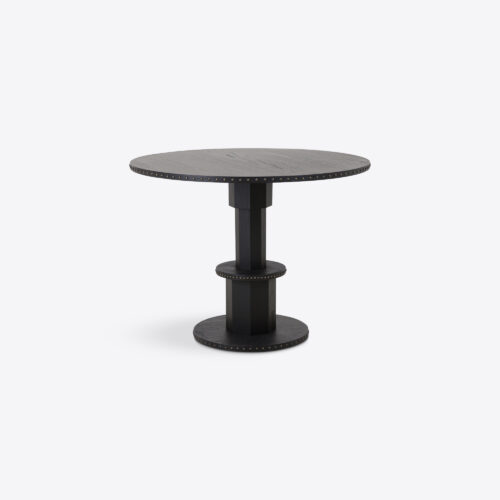 Sirrus black ebonised oak round pedestal dining or bistro table