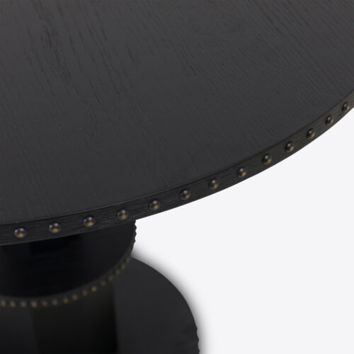 Sirrus black ebonised oak round pedestal dining or bistro table