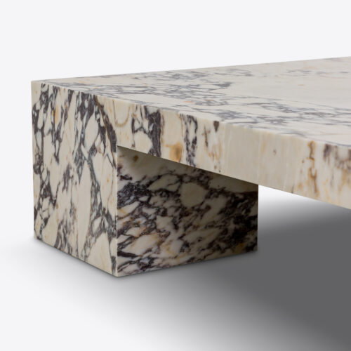 large square marble coffee table in viola marble