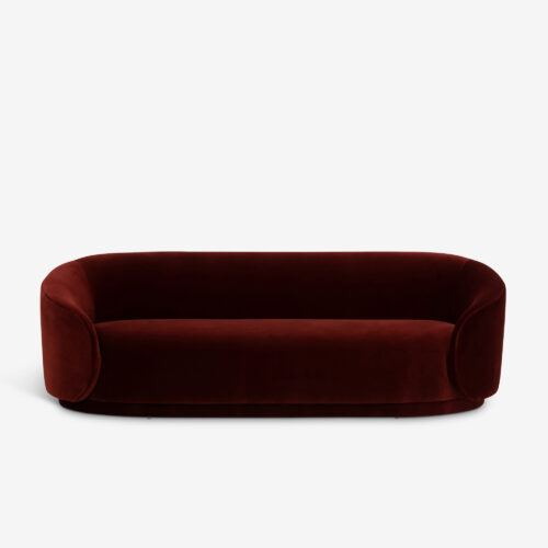 Tokyo curved sofa in red brick sofa velvet mid-century style