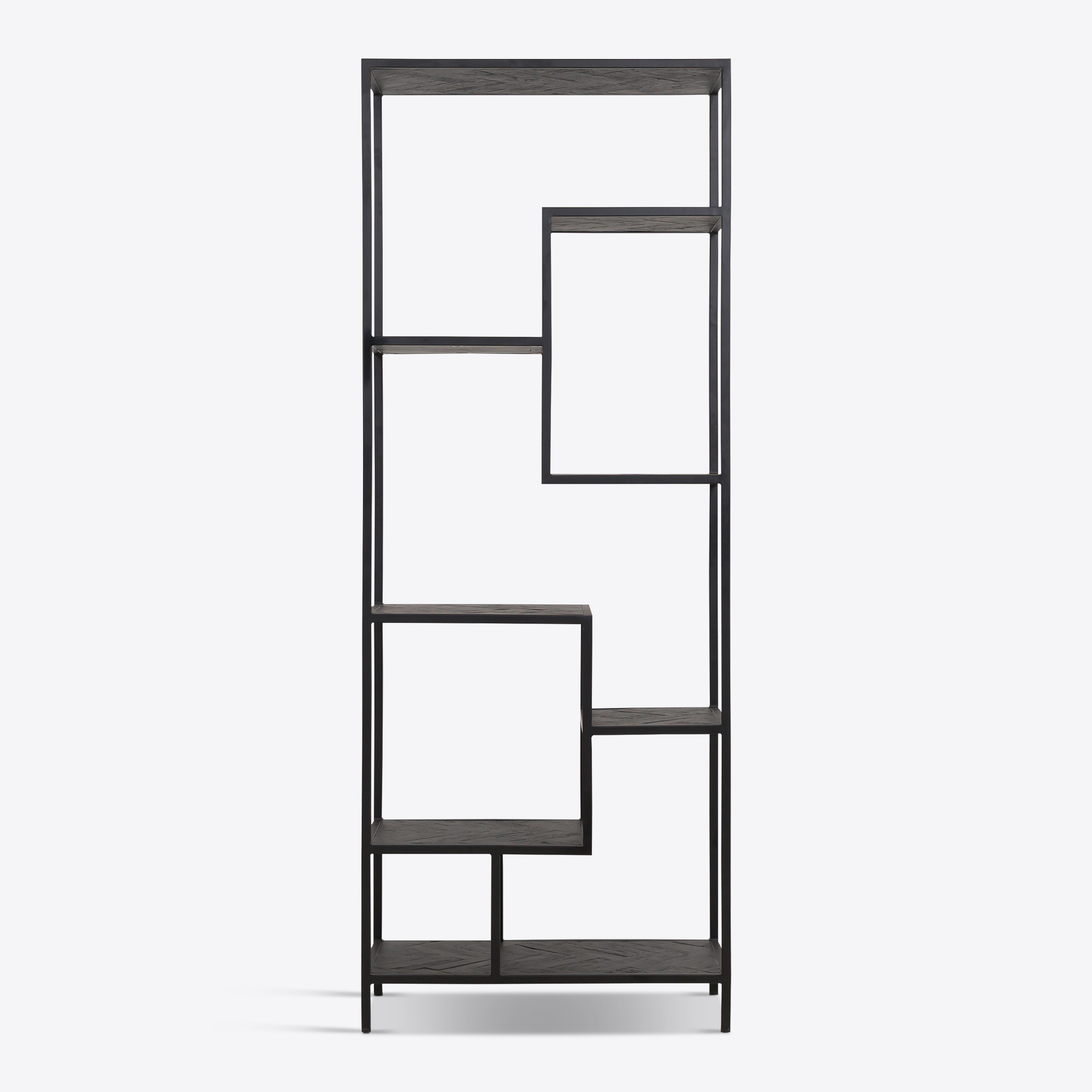 York black ebonised modern bookcase etagere