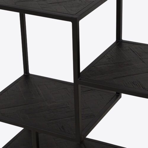 York black ebonised modern bookcase etagere