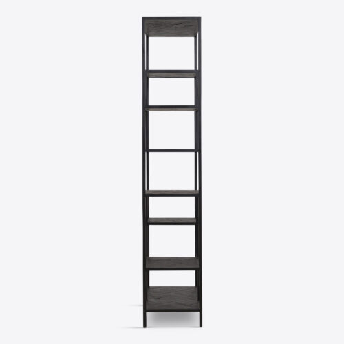 York black ebonised modern bookcase etagere