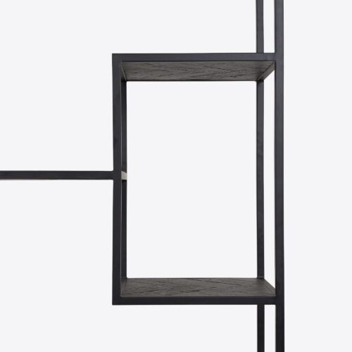 York black ebonised modern bookcase etagere