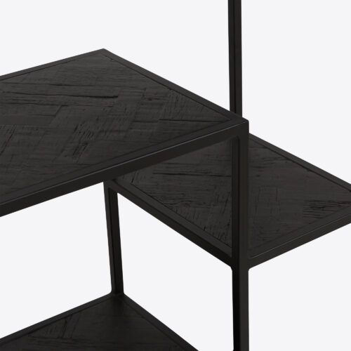 York black ebonised modern bookcase etagere