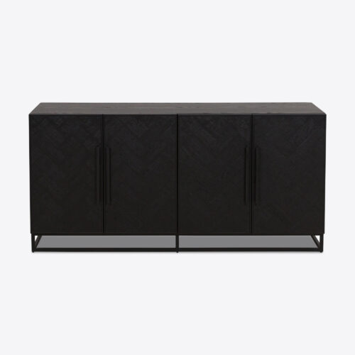 York ebonised black oak parquet sideboard - living room storage