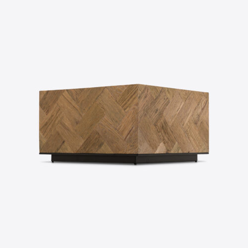 York natural oak parquet coffee table - block cube design