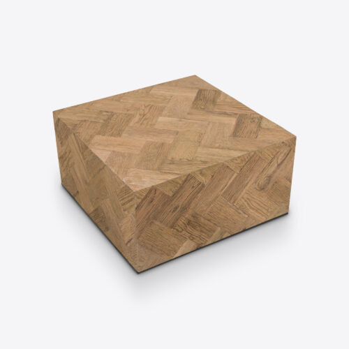 York natural oak parquet coffee table - block cube design