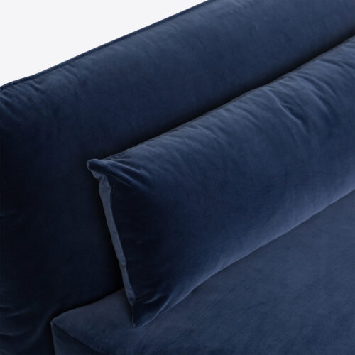 cornflower blue velvet Milano sectional sofa 70's style