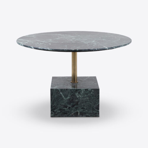 Phoenix 120cm small round dining table in green marble