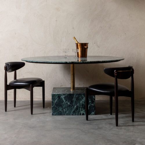 large round green marble dining table 150cm ideal for open plan kitchen dining