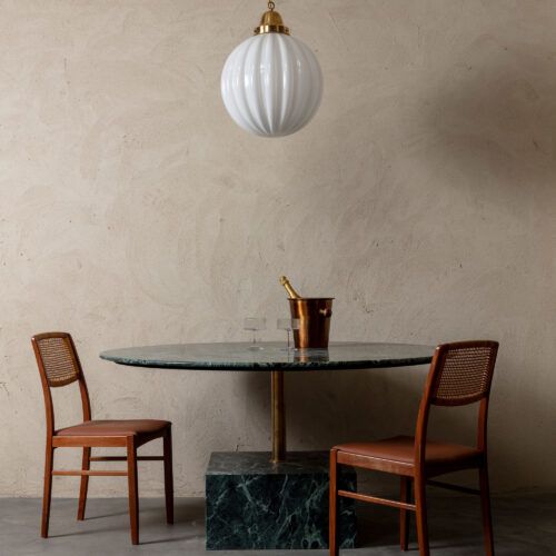 large round green marble dining table 150cm ideal for open plan kitchen dining
