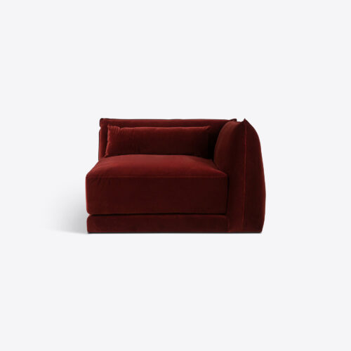 red brick velvet Milano sectional sofa 70's style