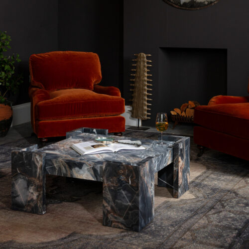 black marble square small coffee table