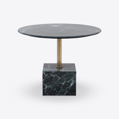 Phoenix 100cm small round dining table in green marble