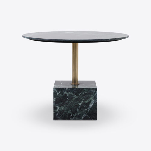 Phoenix 100cm small round dining table in green marble