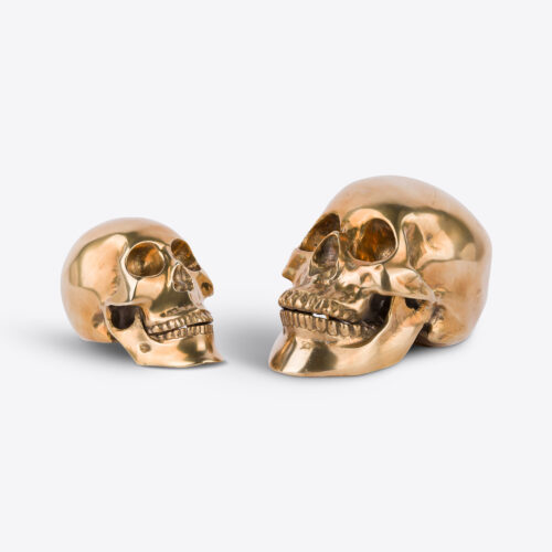 solid brass skull sulpture ornament