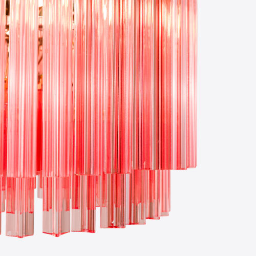 Piccolo Amaro chandelier - small pink in mid-century style
