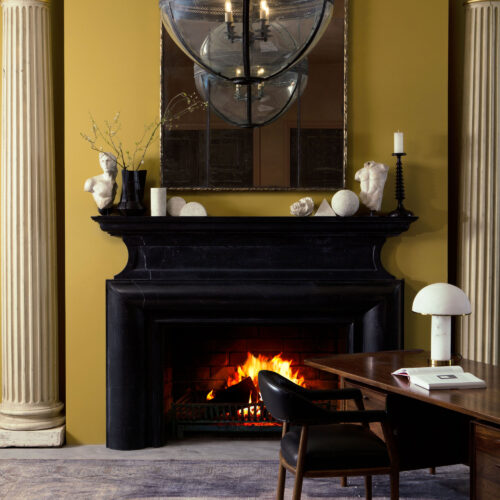 black Nero marble fireplace chimneypiece - reproduction fireplaces