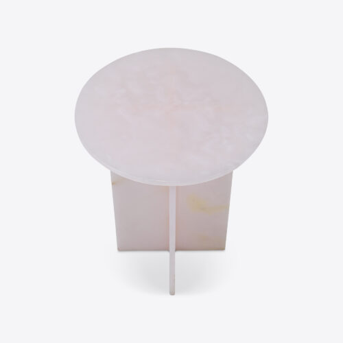 Evissa pink onyx marble side table