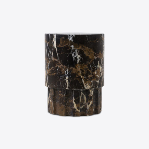 Oro side table in black gold solid marble