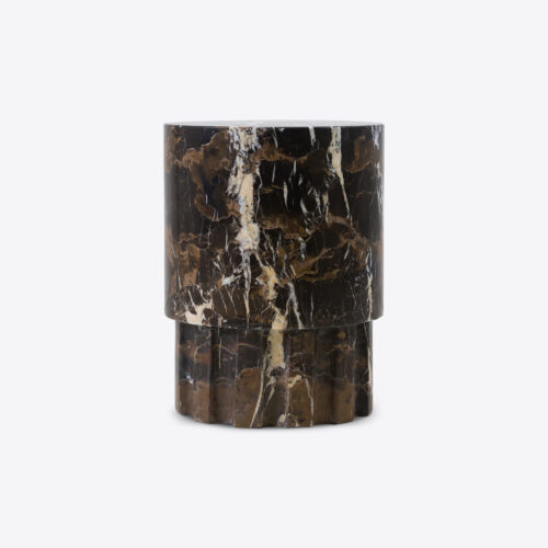 Oro side table in black gold solid marble