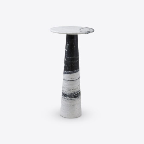 Toulouse display side table solid black and white marble