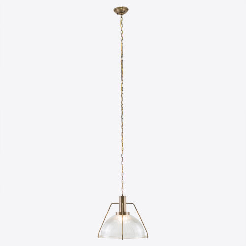 Hoxton small aged brass industrial pendant