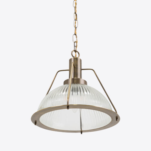 Hoxton small aged brass industrial pendant