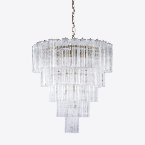 Treviso clear glass tiered chandelier in mid-century style
