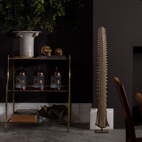 poison apothecary pots and solid brass skull ornament