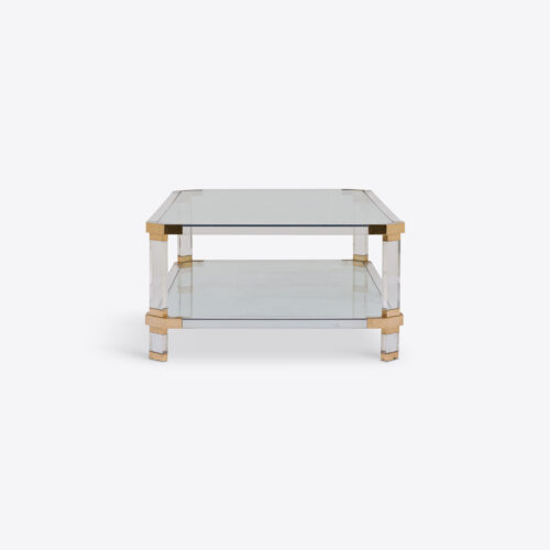 70s lucite acrylic and glass coffee table