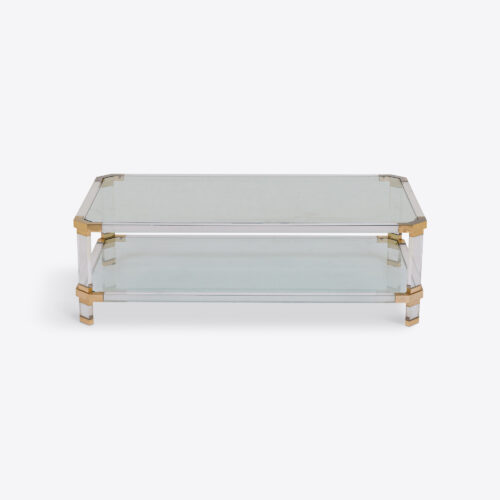 70s lucite acrylic and glass coffee table