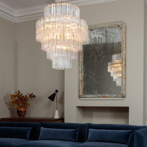 Frecchia tiered glass chandelier in a mid-century style