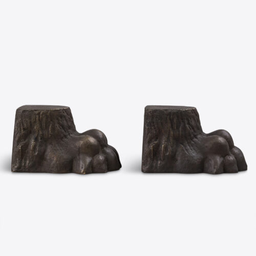 solid brass lion paws in a bronze finish - book ends sculpture