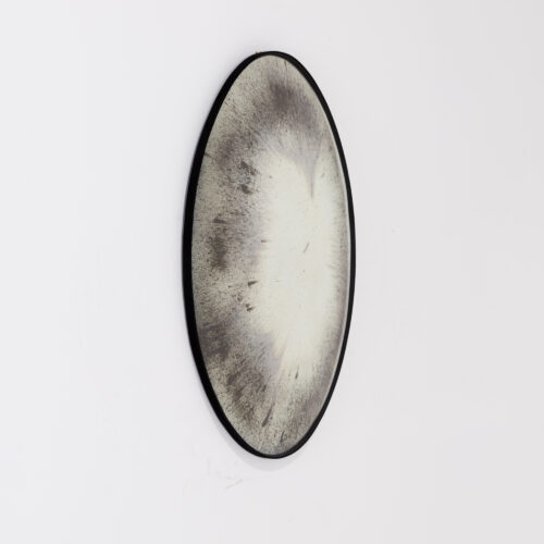 oval aged convex mirror