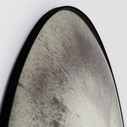 oval aged glass convex mirror