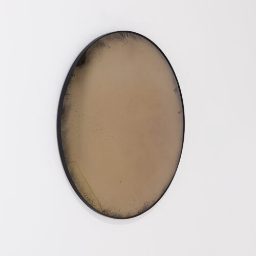 Metro aged glass convex mirror with a smoked amber colour