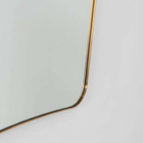 Vaso wall mirror mid-century Italian style with brass frame