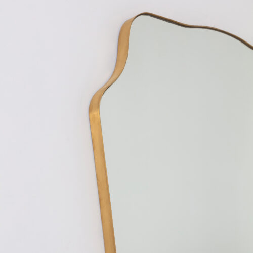 Vaso wall mirror mid-century Italian style with brass frame