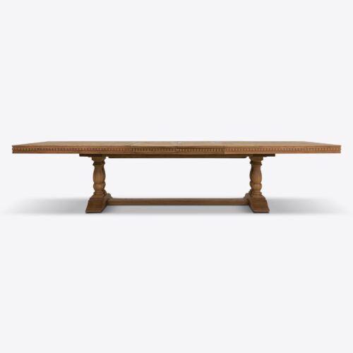 Bezier extending extendable dining table with parquet design made from oak suitable for dining room or kitchen
