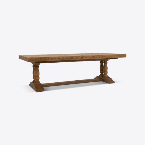 Bezier extending extendable dining table with parquet design made from oak suitable for dining room or kitchen