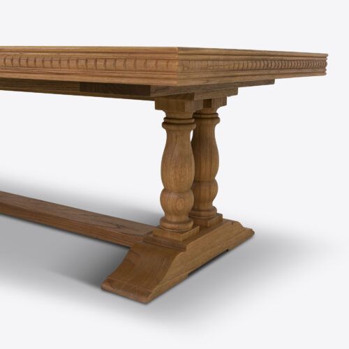 Bezier extending extendable dining table with parquet design made from oak suitable for dining room or kitchen