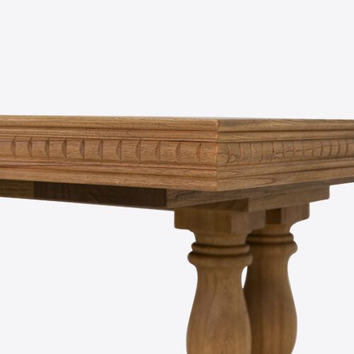 Bezier extending extendable dining table with parquet design made from oak suitable for dining room or kitchen