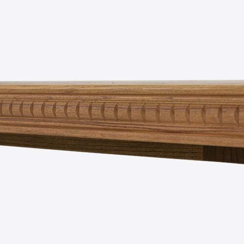 Bezier extending extendable dining table with parquet design made from oak suitable for dining room or kitchen