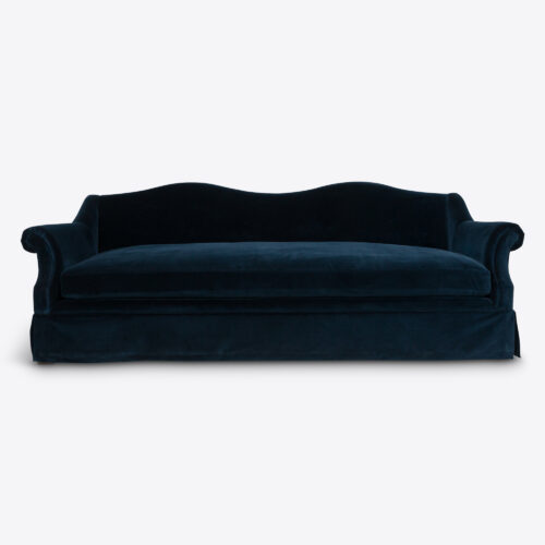 Nia sofa blue velvet traditional skirt sofa