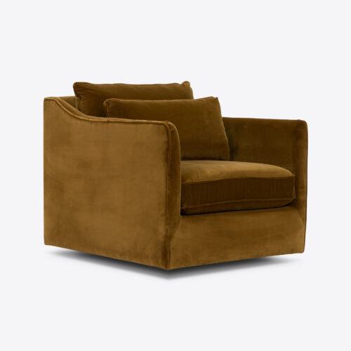 swivel armchair in soft velvet