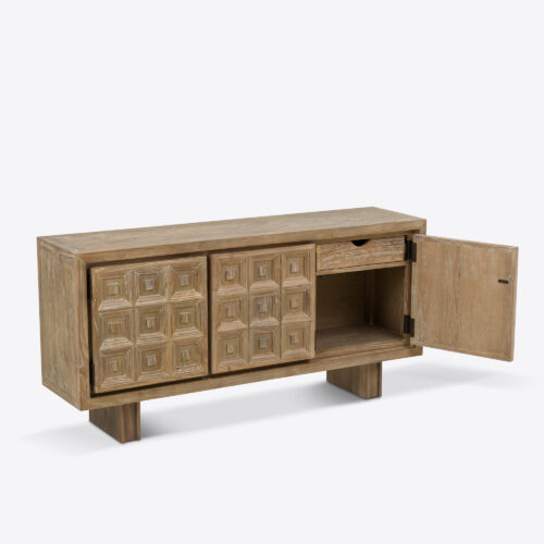 Noah contemporary coffer sideboard design in oak with square detail