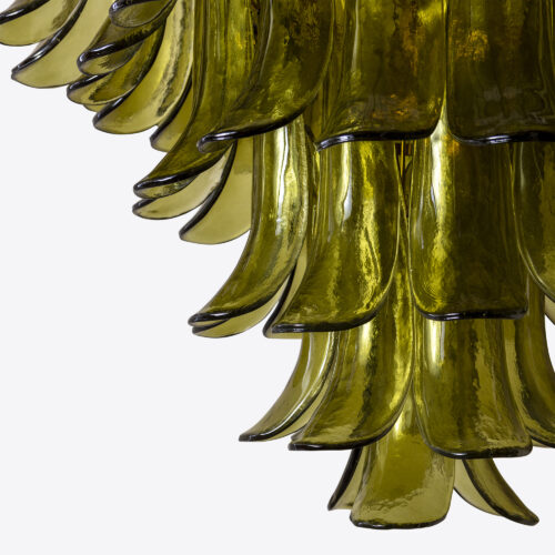 green petalo mid-century inspired chandelier