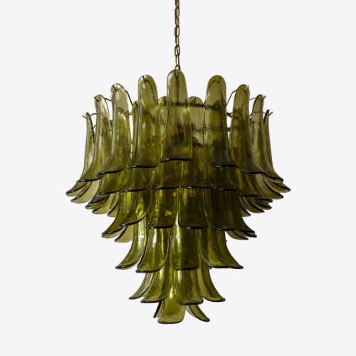 green petalo mid-century inspired chandelier